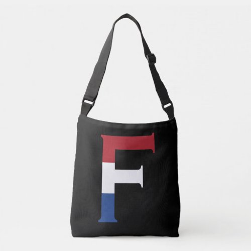 F Monogram overlaid on NLD Flag on bk cbbcnt Crossbody Bag