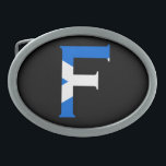 F Monogram overlaid on Scottish Flag bbcnt Belt Buckle<br><div class="desc">F Monogram overlaid on Scottish Flag Belt Buckle

Design © Trinkets and Things 2017 - AHP Design. All Rights Reserved.

030417</div>