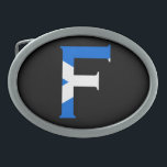 F Monogram overlaid on Scottish Flag bbcnt Belt Buckle<br><div class="desc">F Monogram overlaid on Scottish Flag Belt Buckle

Design © Trinkets and Things 2017 - AHP Design. All Rights Reserved.

030417</div>
