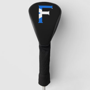 F Monogram overlaid on Scottish Flag dccnt Golf Head Cover