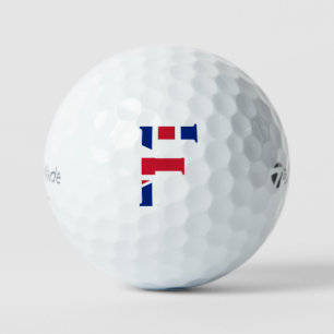 F Monogram overlaid on Union Jack Flag tmtp5 gbcnt Golf Balls
