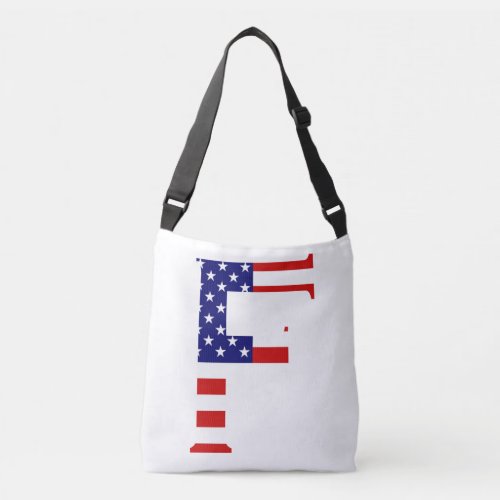 F Monogram overlaid on USA Flag cbbcnt Crossbody Bag