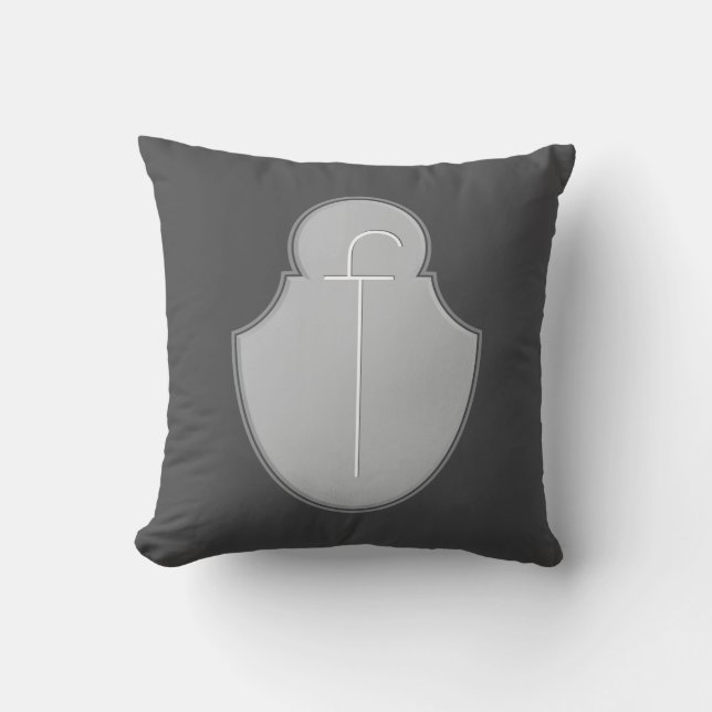 F Monogram Throw Pillow (Front)