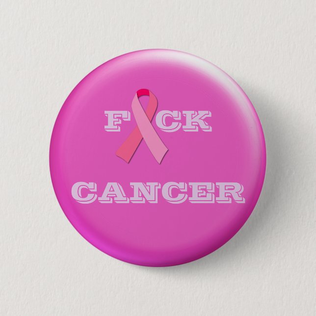 F "Pink Ribbon" CANCER Button (Front)
