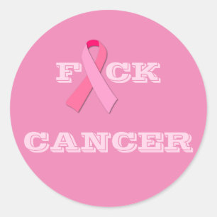 F "Pink Ribbon" CK CANCER Classic Round Sticker