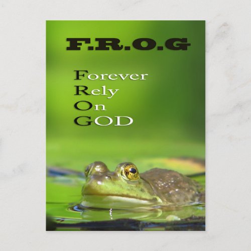 FROG ForeverRelyOnGOD Post Card