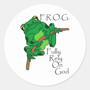F.R.O.G. Fully Rely On God #1 Classic Round Sticker