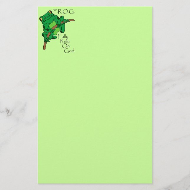 F.R.O.G. Fully Rely On God #1 Stationery (Front)