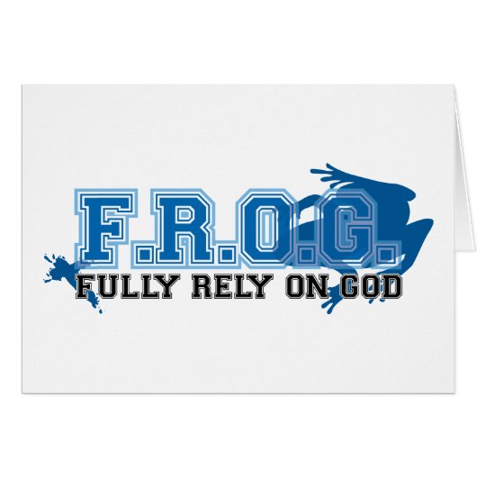 F.R.O.G. - Fully rely on God (blue) Cards (Front Horizontal)
