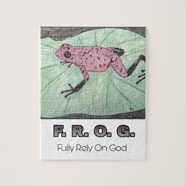 F.R.O.G.- Fully Rely On God Jigsaw Puzzle (Vertical)