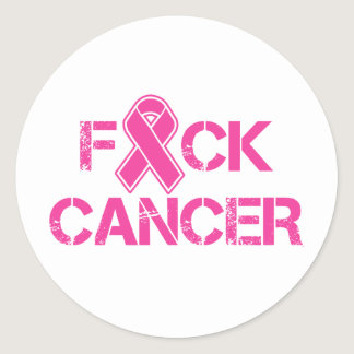F(ribbon)CK Cancer Classic Round Sticker