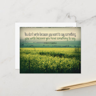 F. Scott Fitzgerald Inspirational Quote "Write" Postcard