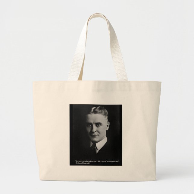 F Scott Fitzgerald Tender Curiosity Gifts & Tees Large Tote Bag (Front)
