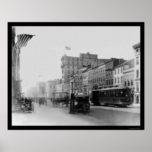 F Street in Washington DC 1910 Poster