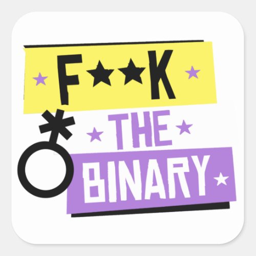 F the Binary Square Sticker