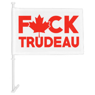 F Trudeau Canadian truckers convoy truck Car Flag