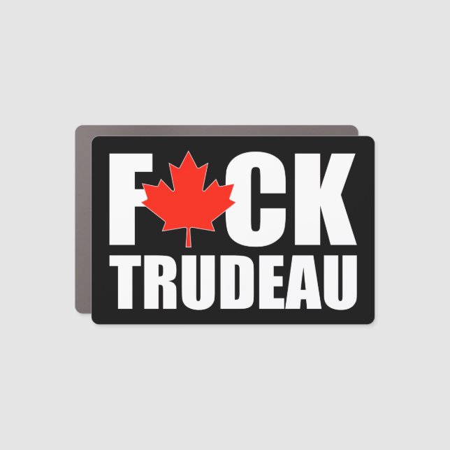 F Trudeau funny Canadian truckers convoy  Car Magn Car Magnet (Front)