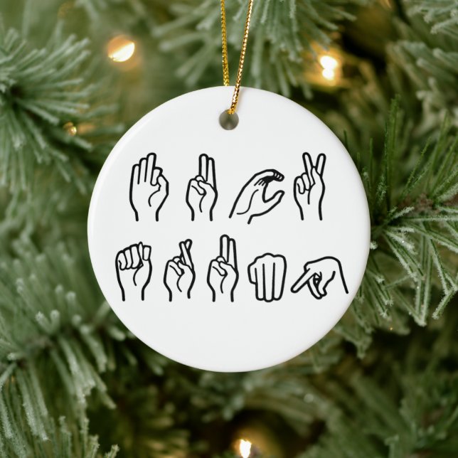 F TRUMP (SIGN LANGUAGE) CERAMIC ORNAMENT (Tree)