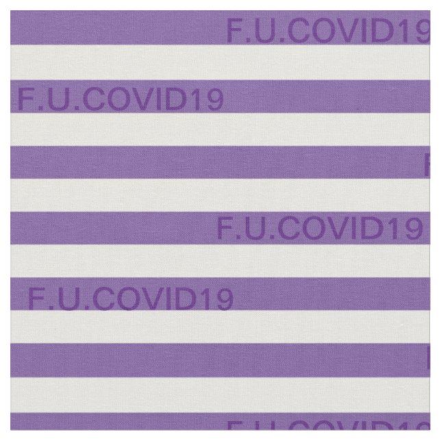 F.U.COVID19 Purple Stripes Fabric (Close Up)