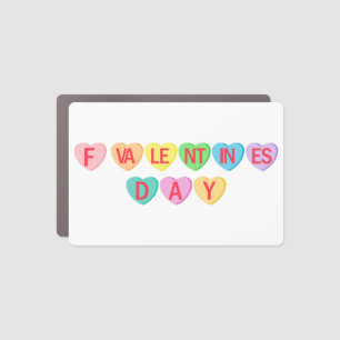 F VALENTINE'S DAY - Candy Hearts Banner Car Magnet