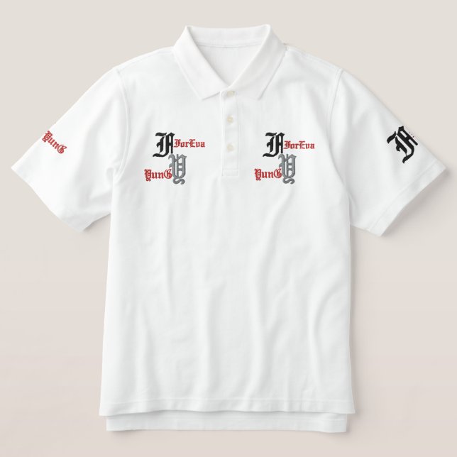 F, Y EMBROIDERED POLO SHIRT (Design Front)