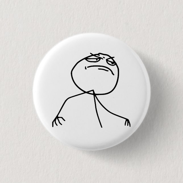 F Yea Rage Face Meme Pinback Button (Front)