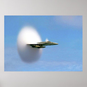 FA-18 Hornet Breaking Sound Barrier Poster