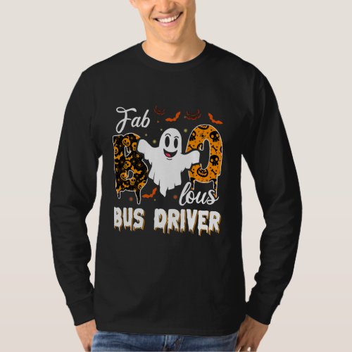 Fa Boo Lous Bus Driver Cute Ghost Halloween T_Shirt