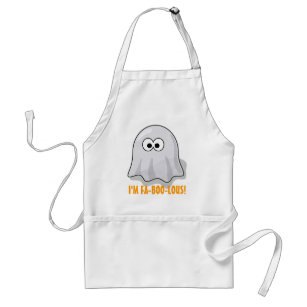 FA-BOO-Lous Cute Cartoon Halloween Ghost Adult Apron
