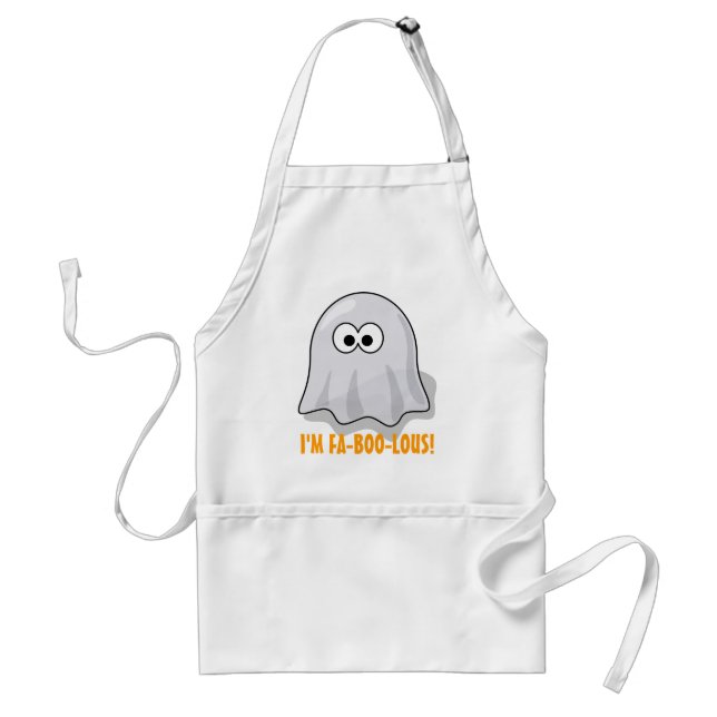 FA-BOO-Lous Cute Cartoon Halloween Ghost Adult Apron (Front)
