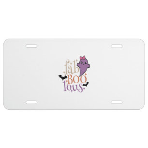 Fa BOO Lous Fa BOO Lous Halloween Ghost License Plate