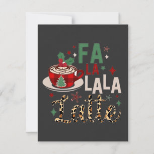 Fa Fa La La Latte Funny Christmas Santa Xmas  Note Card