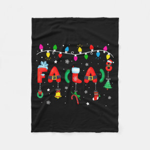 Fa (la) 8 Funny Christmas Lights Santa Fa La Math  Fleece Blanket