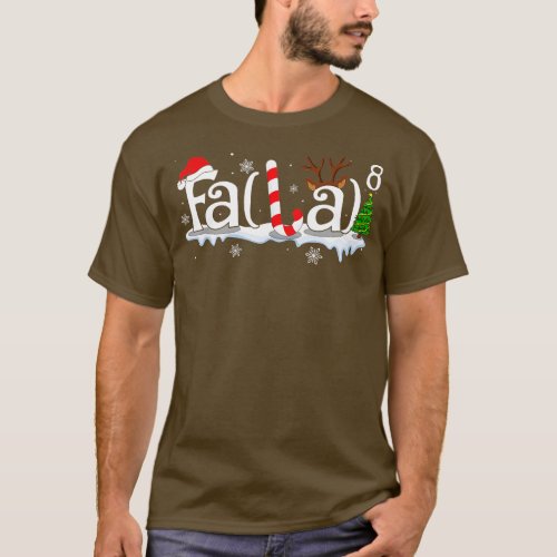 Fa La 8 Funny Christmas Math Teacher Santa Hat Xma T_Shirt