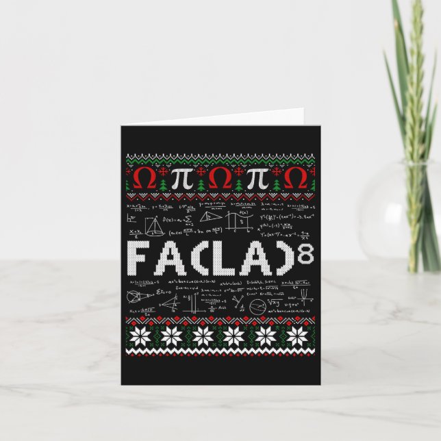 Fa (la)8 Funny Christmas Santa Fa La Math Teacher  Card (Front)
