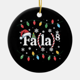 FA (LA)8 Funny Christmas Santa Fa La Math Teacher Ceramic Ornament