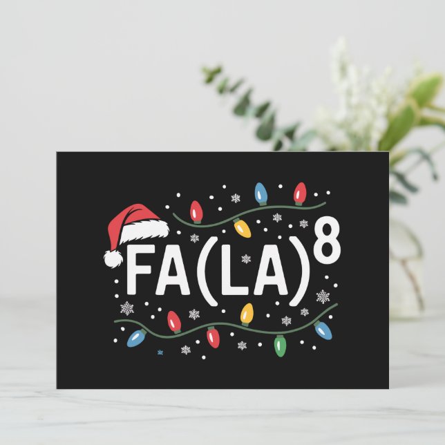 FA (LA)8 Funny Christmas Santa Fa La Math Teacher  Holiday Card (Standing Front)
