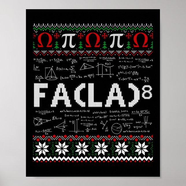 Fa (la)8 Funny Christmas Santa Fa La Math Teacher  Poster (Front)