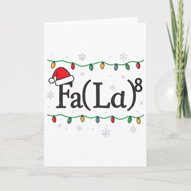 Fa (la) 8 Funny Math Teacher Christmas Ugly Sweate Card (Front)