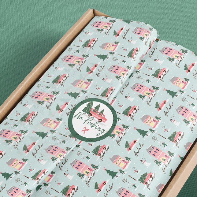 Fa La Home For The Holidays Town & Pink Retro Van Tissue Paper (Fa La Home For The Holidays Town & Pink Retro Van Tissue Paper)
