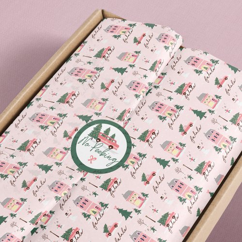 Fa La Home For The Holidays Town  Pink Retro Van Tissue Paper