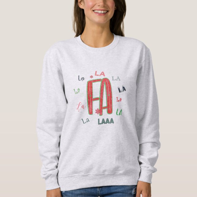 Fa La La Adorable Women's Christmas Hoodie (Front)