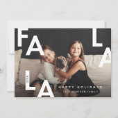 Fa La La Bold Letters Minimalist Modern Photo Holiday Card (Front)