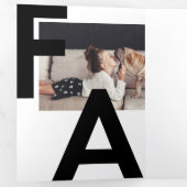 Fa La La Bold Letters Minimalist Modern Photos Tri-Fold Holiday Card (Inside First)