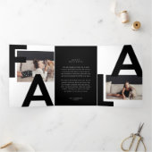 Fa La La Bold Letters Minimalist Modern Photos Tri-Fold Holiday Card (Inside)