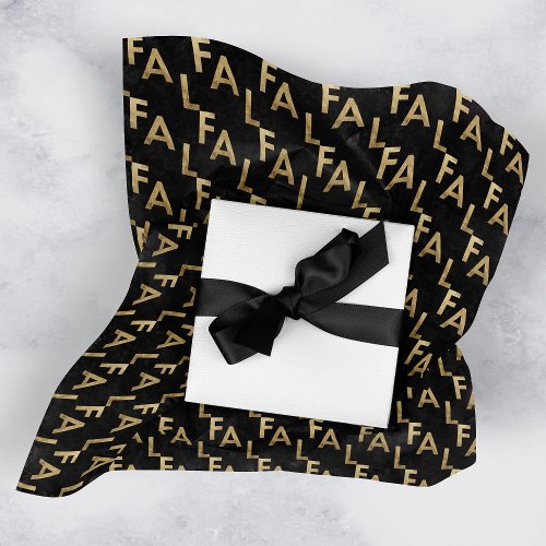 FA LA LA Bold Letters Modern Minimal Black  Gold Tissue Paper