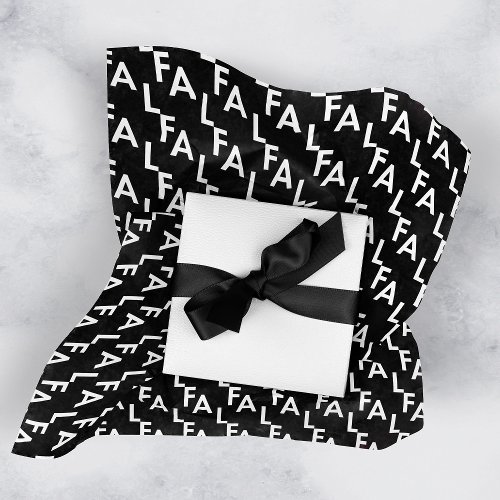 FA LA LA Bold Letters Modern Minimal Black  White Tissue Paper