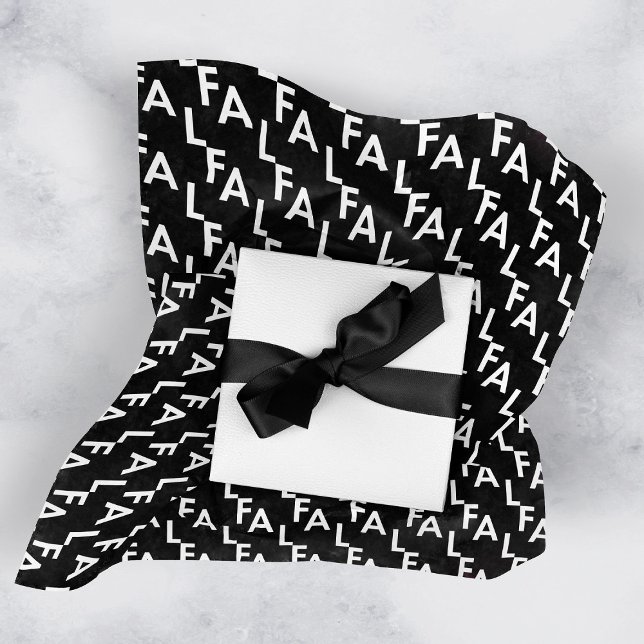 FA LA LA Bold Letters Modern Minimal Black & White Tissue Paper (Creator Uploaded)
