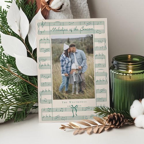 Fa La La Bow Vintage Sheet Music Photo Christmas
