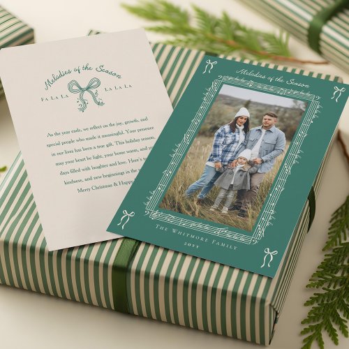 Fa La La Bow Vintage Sheet Music Photo Christmas